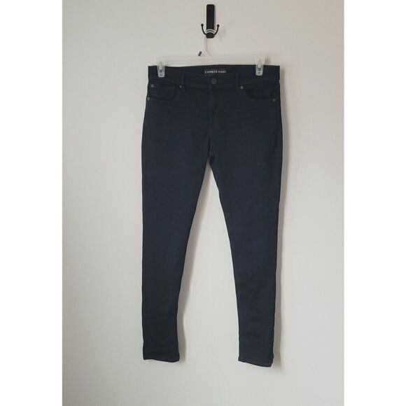 Express Super Soft Mid Rise Legging Jeans in Dark Wash Size 12 - Picture 1 of 6